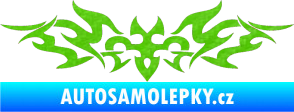 Samolepka Tetování 184 3D karbon zelený kawasaki