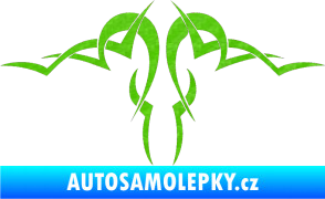 Samolepka Tetování 188 3D karbon zelený kawasaki
