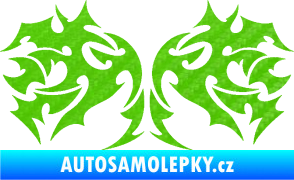 Samolepka Tetování 197 3D karbon zelený kawasaki