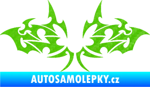 Samolepka Tetování 206 3D karbon zelený kawasaki