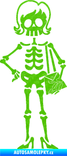 Samolepka The Bone Family Máma 3D karbon zelený kawasaki