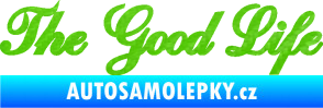 Samolepka The Good Life nápis 3D karbon zelený kawasaki