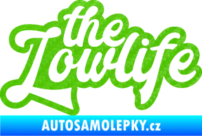 Samolepka The lowlife nápis 3D karbon zelený kawasaki