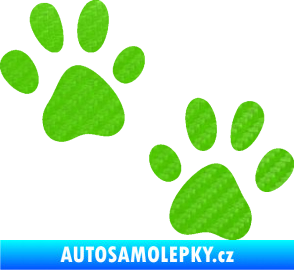 Samolepka Tlapky 011 3D karbon zelený kawasaki
