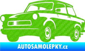 Samolepka Trabant karikatura levá 3D karbon zelený kawasaki