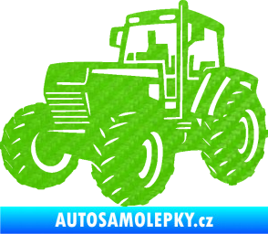 Samolepka Traktor 002 levá Zetor 3D karbon zelený kawasaki