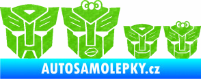 Samolepka Transformers 001 rodinka v autě 3D karbon zelený kawasaki