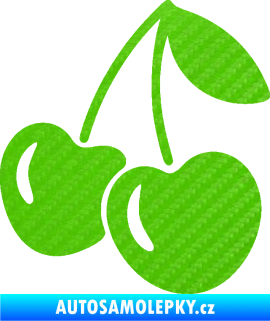 Samolepka Třešně 001 levá 3D karbon zelený kawasaki
