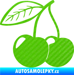 Samolepka Třešně 003 levá 3D karbon zelený kawasaki