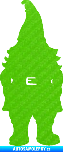 Samolepka Trpaslík 001 levá 3D karbon zelený kawasaki