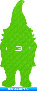 Samolepka Trpaslík 001 pravá 3D karbon zelený kawasaki