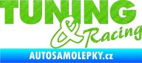 Samolepka Tuning racing 001 3D karbon zelený kawasaki