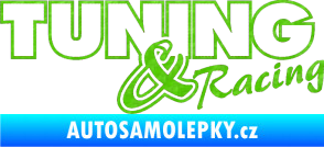 Samolepka Tuning racing obrys 3D karbon zelený kawasaki