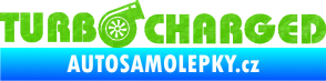 Samolepka Turbo charged nápis 3D karbon zelený kawasaki