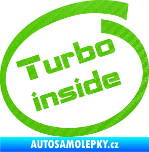Samolepka Turbo inside 3D karbon zelený kawasaki
