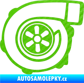 Samolepka Turbo silueta 001 levá 3D karbon zelený kawasaki