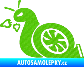 Samolepka Turbo šnek 001 levá 3D karbon zelený kawasaki