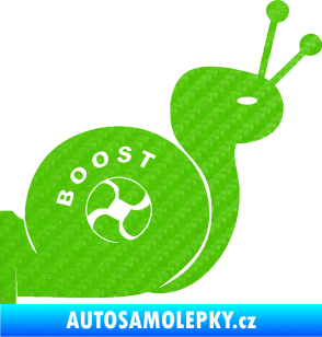 Samolepka Turbo šnek 003 pravá 3D karbon zelený kawasaki