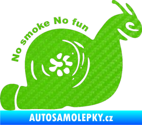 Samolepka Turbo šnek 005 no smoke no fun pravá 3D karbon zelený kawasaki