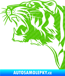 Samolepka Tygr 002 levá 3D karbon zelený kawasaki
