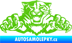 Samolepka Tygr 003 3D karbon zelený kawasaki