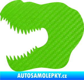 Samolepka Tyrannosaurus Rex lebka 001 levá 3D karbon zelený kawasaki