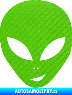 Samolepka UFO 003 pravá 3D karbon zelený kawasaki