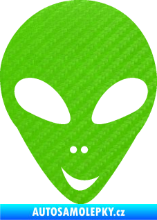 Samolepka UFO 004 pravá 3D karbon zelený kawasaki