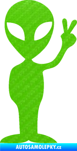 Samolepka UFO 005 pravá 3D karbon zelený kawasaki