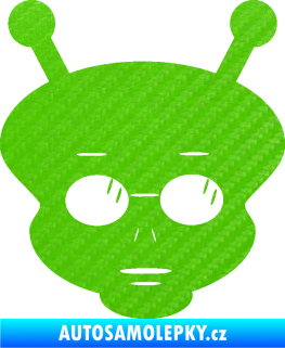 Samolepka UFO 007 pravá 3D karbon zelený kawasaki