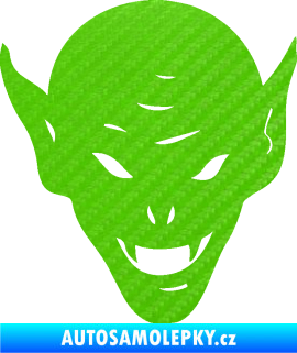 Samolepka Upír 002 pravá 3D karbon zelený kawasaki