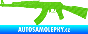 Samolepka Útočná puška AK 47 levá 3D karbon zelený kawasaki