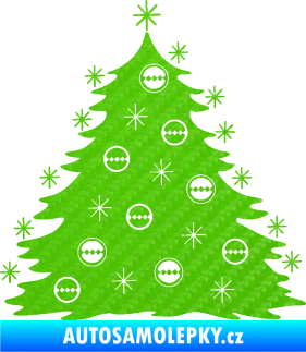 Samolepka Vánoční stromeček 001 3D karbon zelený kawasaki