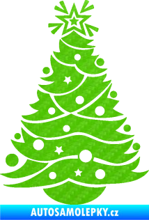 Samolepka Vánoční stromeček 002 3D karbon zelený kawasaki