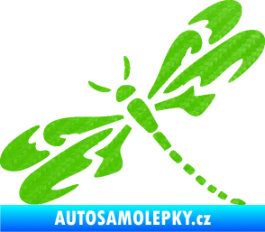 Samolepka Vážka 001 levá 3D karbon zelený kawasaki