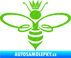 Samolepka Včela 004 královna 3D karbon zelený kawasaki