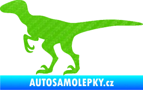 Samolepka Velociraptor 001 levá 3D karbon zelený kawasaki