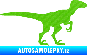 Samolepka Velociraptor 001 pravá 3D karbon zelený kawasaki