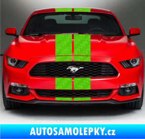 Samolepka Viper pruhy 18 cm (dva stejně široké) 3D karbon zelený kawasaki