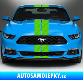 Samolepka Viper pruhy dvojité  1,5 cm + 11 cm + 11 cm + 1,5 cm 3D karbon zelený kawasaki