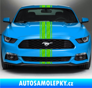 Samolepka Viper pruhy dvojité 1,5 cm + 7 cm + 7 cm + 1,5 cm 3D karbon zelený kawasaki