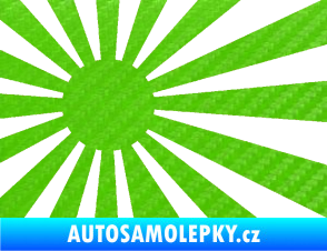 Samolepka Vlajka Japonsko 002 levá JDM 3D karbon zelený kawasaki