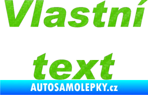 Samolepka Vlastní text - Arial Black kurzíva 3D karbon zelený kawasaki