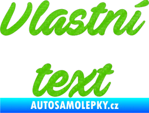 Samolepka Vlastní text - Ave Fedan 3D karbon zelený kawasaki