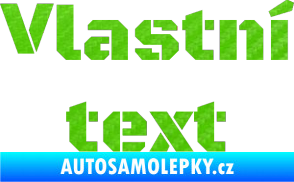 Samolepka Vlastní text - Black Ops 3D karbon zelený kawasaki