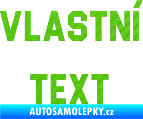 Samolepka Vlastní text - Blockletter 3D karbon zelený kawasaki