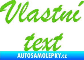 Samolepka Vlastní text - Brush Script 3D karbon zelený kawasaki