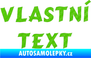 Samolepka Vlastní text - Cancun 3D karbon zelený kawasaki