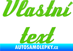 Samolepka Vlastní text - Deftone 3D karbon zelený kawasaki