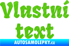 Samolepka Vlastní text - Fruktur 3D karbon zelený kawasaki